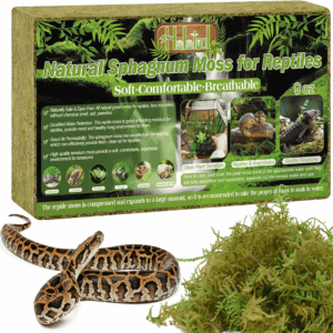 9OZ Natural Sphagnum Moss for Reptiles- 14QT Green Live Moss for Terrarium Plants Long Fiber Reptile Moss for Leopard Gecko Snake Hamsters Tortoises Frogs Lizards Salamanders