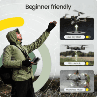 HS440 Foldable FPV Drone with 1080P Wifi Camera for Adult Beginners and Kids; Voice Gesture Control RC Quadcopter with Modular Battery for Long Flight Time, Auto Hover, Carrying Case - Image 3