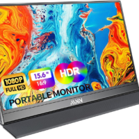 Portable Monitor 15.6Inch FHD 1080P USB C HDMI Gaming Ultra-Slim IPS Display W/Smart Cover & Speakers,Hdr Plug&Play, External Monitor for Laptop PC Phone Mac (15.6'' 1080P)