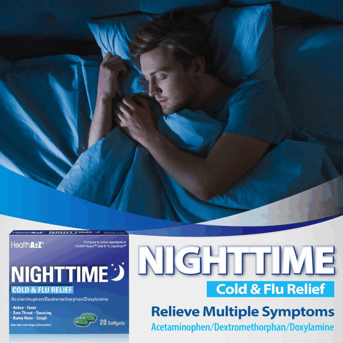 ® Nighttime | Cold & Flu Medicine | Powerful Multi-Symptom Daytime and Nighttime Relief (20 Softgels) (20 Softgels) - Image 4