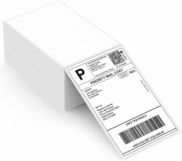 Thermal Direct Shipping Label (Pack of 500 4X6 per Fanfold Labels) - Commercial Grade