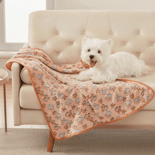 1 Pack 3 Blankets Super Soft Fluffy Premium Fleece Pet Blanket Flannel Throw for Dog Puppy Cat Paw Brown/Pink/White Small(23X16 Inch) - Image 7
