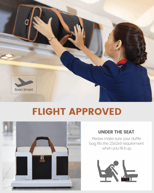Travel Duffle Bag, Weekender Bags for Women, Carry on Duffel Bags for Airplanes, Overnight Bag with Toiletry Bag, Hospital Bag for Labor and Delivery, Yoga Gym Bag with Wet Pocket, 3Pcs Set - Image 6