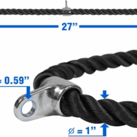 Deluxe Tricep Rope Cable Attachment, 27 & 36 Inch with 4 Colors, Exercise Machine Attachments Pulley System Gym Pull down Rope with Carabiner - Image 3