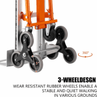 3In1 Aluminum Hand Truck 880 Lb Capacity, Stair Climbing Cart Utility Cart Converts from Hand Truck Dolly to Platform Cart 3 Positions for Transport & Moving with 10" Rubber Wheels - Image 6