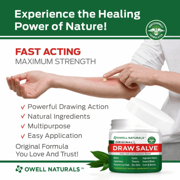Drawing Salve Ointment 1Oz, Ingrown Hair, Boil, Splinter Remover, Bug Spider Bites, Bee Sting, Mosquito Bite Itch, Poison Ivy - Image 3