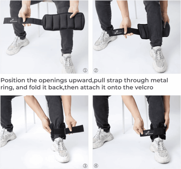 Adjustable Ankle Weights 1 Pair 2 4 6 8 10 Lbs Leg Weight Straps for Women Men, Weighted Ankle Weights Set for Gym,Fitness, Workout,Walking, Jogging,1-5 Lbs Each Ankle, 1 Pair 2-10 Lbs - Image 6