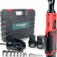 Cordless Electric Ratchet Wrench Set, 3/8" 12V Power Ratchet Tool Kit with 2 Packs 2000Mah Lithium-Ion Battery and Charger