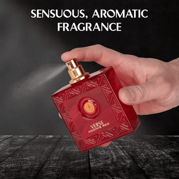 Verse Adonis Red for Men - 100Ml Eau De Parfum Spray - Fruity Warm & Floral Fragrance Smell Fresh All Day Long Lasting Includes  Carrying Pouch Gift for All Occasions - Image 5
