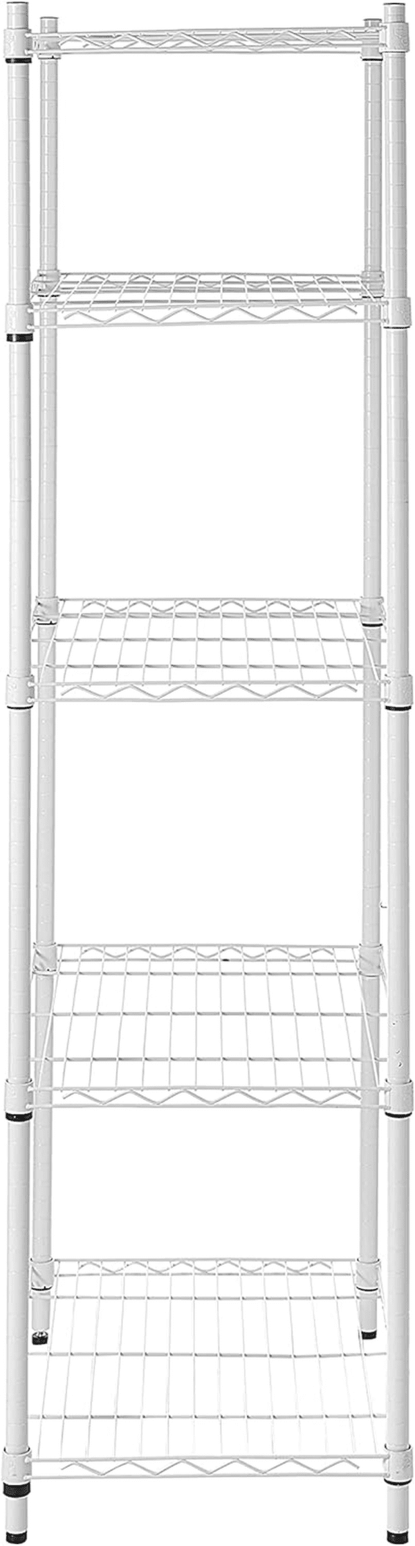 5-Tier White Shelving Unit (SHF-01055) + 4" Caster Wheels for Shelving Units (Set of 4) - Image 5
