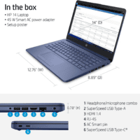 Portable Laptop (Include 1 Year Microsoft 365), 14’’ HD Display, 8GB RAM, 64GB Emmc, Intel Quad-Core N4120, Student and Business, Webcam, HDMI, Wi-Fi, RJ-45, Windows 11 Home, Grayish Blue - Image 4