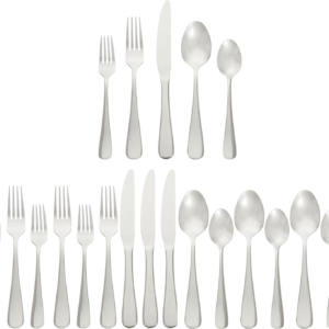 Silverware Set, Stainless Steel Flatware, 20-Piece Forks and Spoons, Service for 4, round Edge