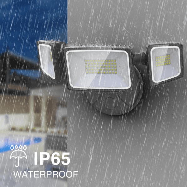60W LED Security Light, 6000LM Brightness Outdoor Flood Light Fixture Switch Controlled, IP65 Waterproof, 6500K White Wall Mount Exterior Security Floodlight for Eave, Yard, Garage, Porch - Image 3