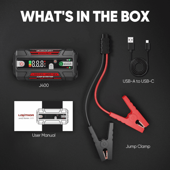 J400 Jump Starter with Connectmax Tech, 2000A 12V Battery Jumper Starter Portable, Lithium Jump Box and Jump Pack for up to 8.0-Liter Gas and 6.0-Liter Diesel Engines, Smart Digital Screen - Image 10