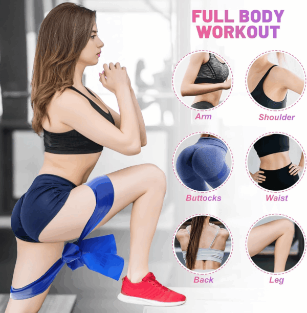 Resistance Bands, 5 Pcs Exercise Bands Elastic Stretch Bands for Fitness Yoga Pilates Stretching Strength Training, Workout Bands for Women and Men Home Gym - Image 5
