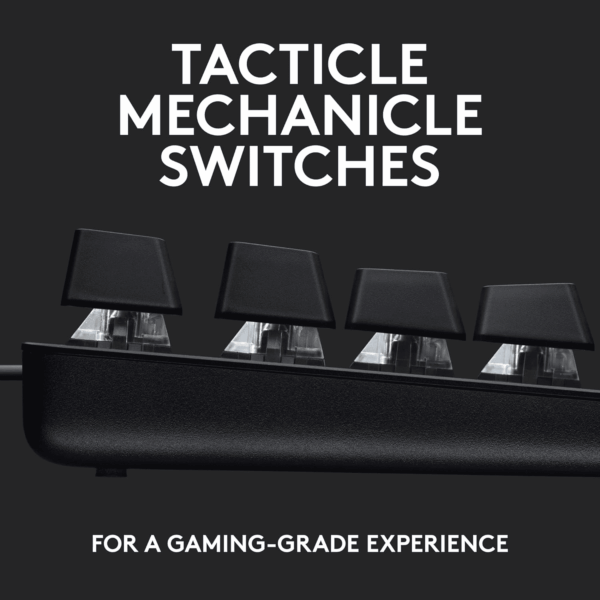 413 SE Full-Size Mechanical Gaming Keyboard - Backlit Keyboard with Tactile Mechanical Switches, Anti-Ghosting, Compatible with Windows, Macos - Black Aluminum - Image 2