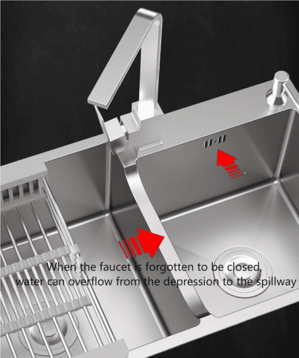 30.7X16.9 Inch Double Bowl Kitchen Sink with 18 Gauge, Topmount/Drop in Stainless Steel Kitchen Sink with Accessories (Silver) - Image 5