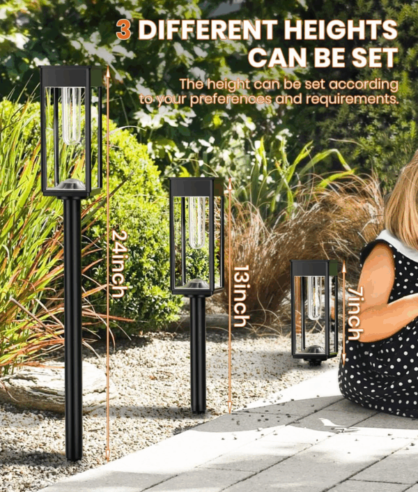 Super Bright Solar Pathway Lights Outdoor,8 Pack Solar Lights Outdoor,Ip65 Waterproof Solar Garden Lights Solar Powered Landscape Lighting for Yard Patio Walkway Driveway Pathway (Cool White) - Image 6