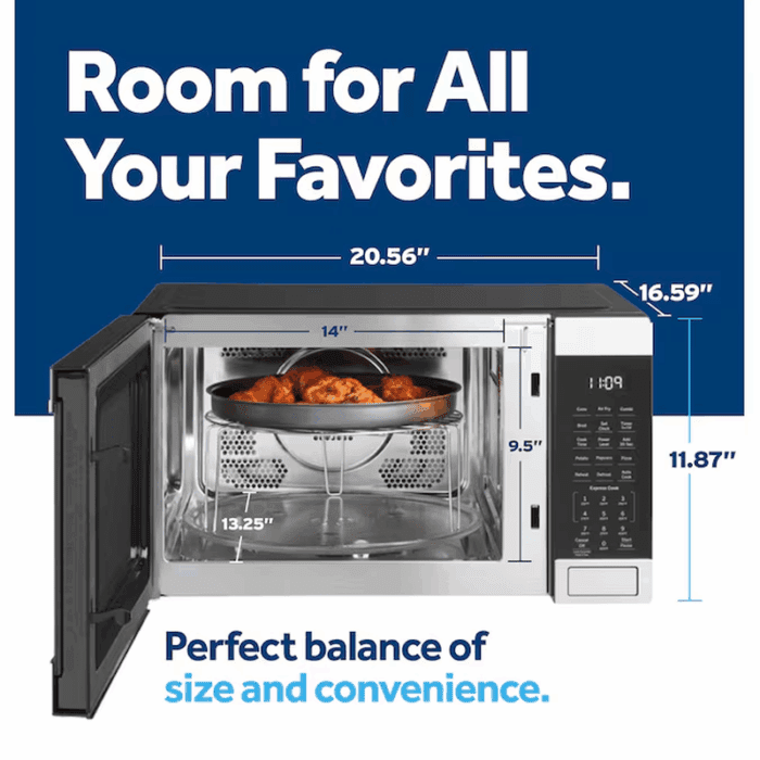 1.0-Cu Ft Small (Less than 1.5-Cu Ft) 1050 -Watt Air Fry Countertop Convection Microwave ( Stainless Steel ) - Image 7
