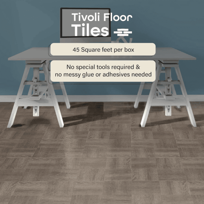 Tivoli Self Adhesive Vinyl Floor Tiles, 45 Tiles - 12" X 12", Charcoal Grey Wood - Peel & Stick, DIY Flooring for Kitchen, Dining Room, Bedrooms, Basements & Bathrooms by Achim Home Decor - Image 3