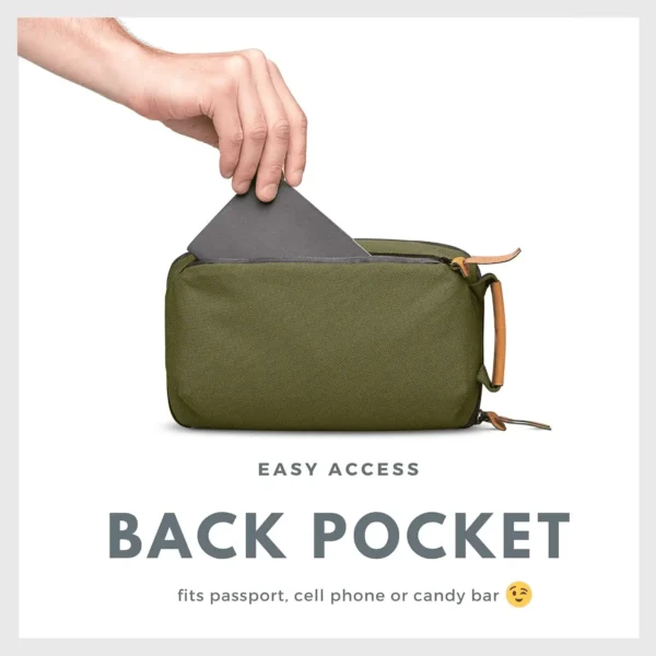 Tech Bag Organizer - Small Electronics Organizer Pouch for Travel - Premium Travel Case with Leather Accents - Mesh Pocket for Cables, Cords and Chargers (Green) - Image 7