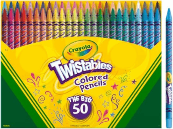 Twistables Colored Pencil Set (50Ct), Kids Easter Basket Essentials & Stuffers, No Sharpen Colored Pencils for Kids, Coloring Book Pencils, 4+ - Image 2