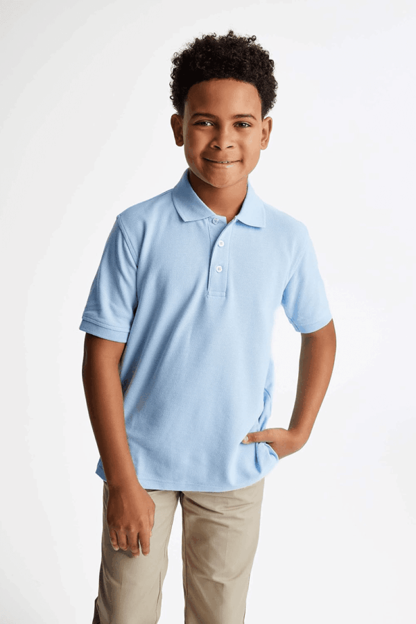 Boys Short Sleeve Pique Polo Uniform Shirt (Standard & Husky) - Image 6