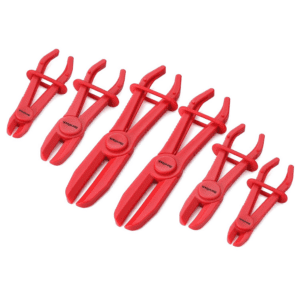 6-Piece Hose Clamp Set, Pinch Clamp Pliers for Flexible Hoses, Fuel, Gas, Brake & Radiator Lines