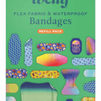 Bandage Family Pack | Adhesive Flexible Fabric & Waterproof Bandages | Assorted Shapes and Patterns for Minor Cuts, Scrapes, and Wounds - 80 Count