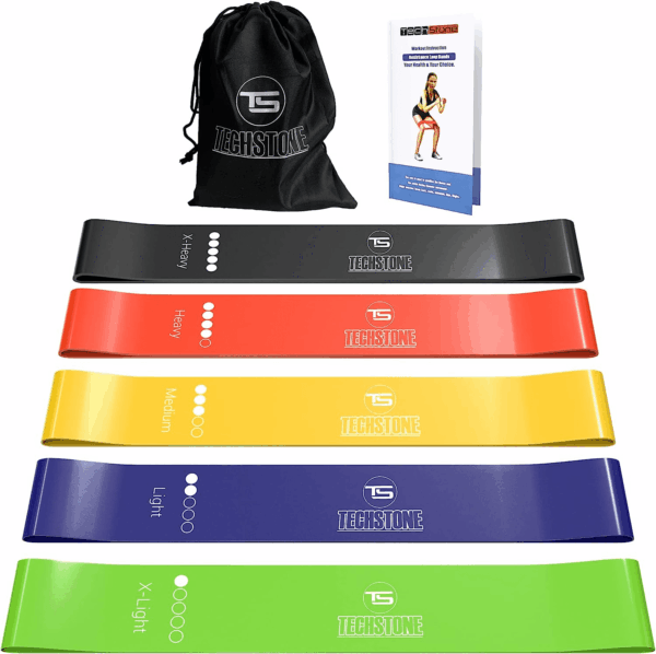 Resistance Bands Set for Men and Women, Pack of 5 Different Levels Elastic Band for Home Gym Long Exercise Workout – Great Fitness Equipment for Training, Yoga – Free Carrying Bag - Image 3