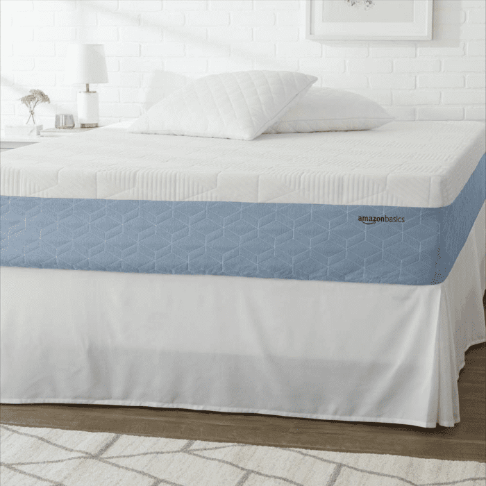 Memory Foam Mattress, Medium Firm, Cooling Gel, Queen Size Mattress, Certipur-Us® Certified Foam, 80 X 60 X 12 Inches, White/Gray
