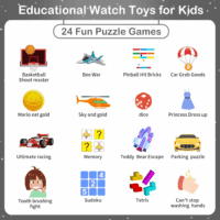 Smart Watch for Kids, Smart Watch Toys with 24 Games Camera Video Recorder Music Alarm Calculator Calendar Flashlight Stopwatch Pedometer Gift Toys for 3-12 Years Old Boys and Girls (Black) - Image 4