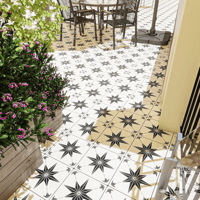 12X12 Inch Floor Stencils Tile Stencil, 4Pcs Furniture Wall Garden Floor Patio Bathroom Painting Floor Decor DIY Reusable - Image 3
