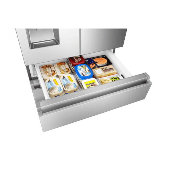 Pureflat Standard-Depth 25.6-Cu Ft 4 -Door Smart Compatible French Door Refrigerator with Ice Maker with Water and Ice Dispenser ( Stainless Steel ) ENERGY STAR Certified - Image 12
