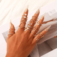 Gold Knuckle Rings Set for Women Stackable Joint Finger Midi Rings Dainty Cubic Crystal Zirconia Simple Hollow Twist Cute Rings Pack Jewelry Gift - Image 3