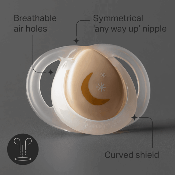 Nighttime Pacifiers, 6-18 Months, 6 Pack of Glow in the Dark Pacifiers with Symmetrical Silicone Baglet - Image 3