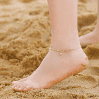 Ankle Bracelets for Women, 14K Gold Plated Dainty Layered Chain CZ Initial Anklets Set Summer Jewelry Gifts for Women - Image 5