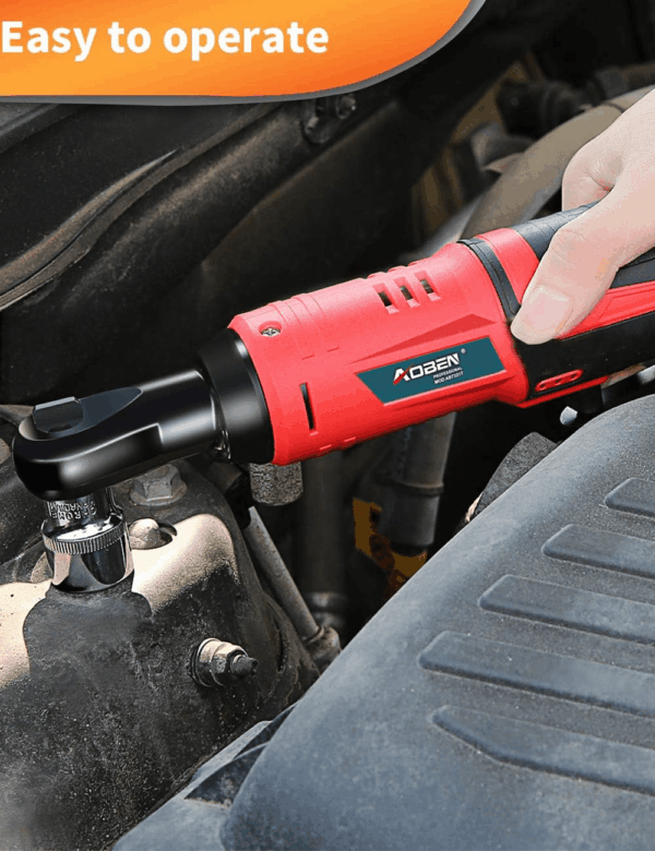 Cordless Electric Ratchet Wrench Set, 3/8" 12V Power Ratchet Tool Kit with 2 Packs 2000Mah Lithium-Ion Battery and Charger - Image 7