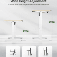 Electric Standing Desk, Adjustable Height Stand up Desk, 48 X 24 Inches Sit Stand Home Office Desk, Computer Desk, Maple - Image 3