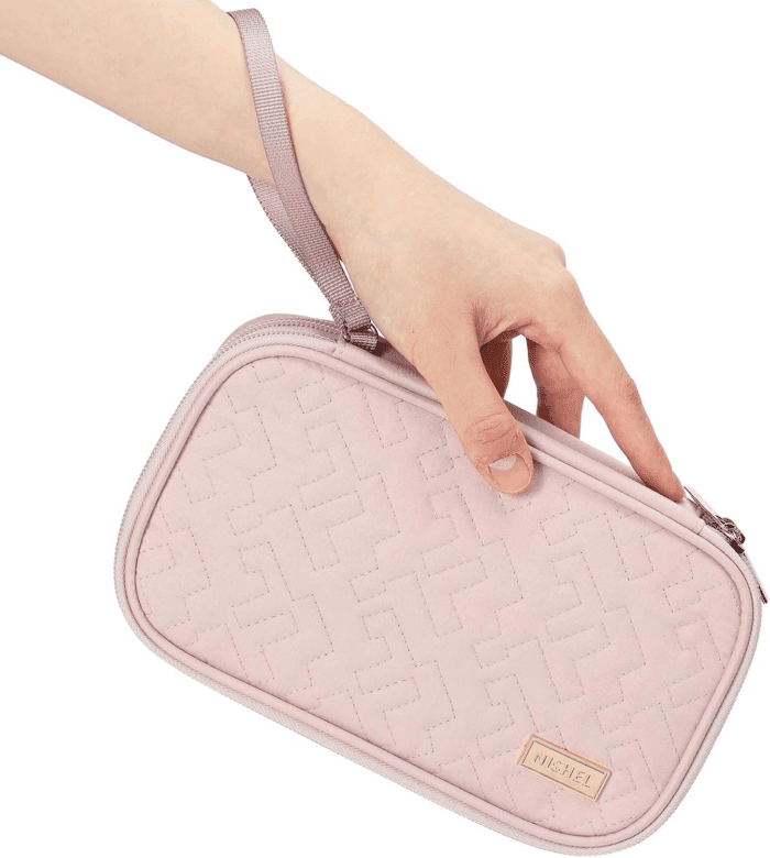 Travel Cord Organizer Case, Double Layers Tech Electronic Bag, Essentials for Charger, Cable, Phone, Flash Drive, Pink - Image 3