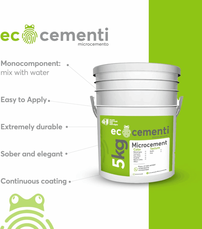 Microcement Continuous Coating for Walls and Floors - Versatile, Durable, and Elegant Surface for Home and Office Renovations (Gris Natural Gray, 11.02 Lb) - Image 3