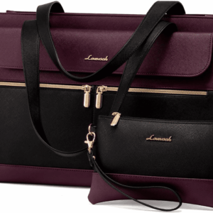 Laptop Bag for Women 15.6 Inch Tote Work Professional Leather Computer Briefcase Waterproof Handbag Shoulder Large Capacity Business Teacher Office Crossbody Purse