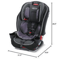 Slimfit 3-In-1 Convertible Car Seat, Space Saving Design, Forward & Rear-Facing, Highback Booster Option – Purple - Image 9