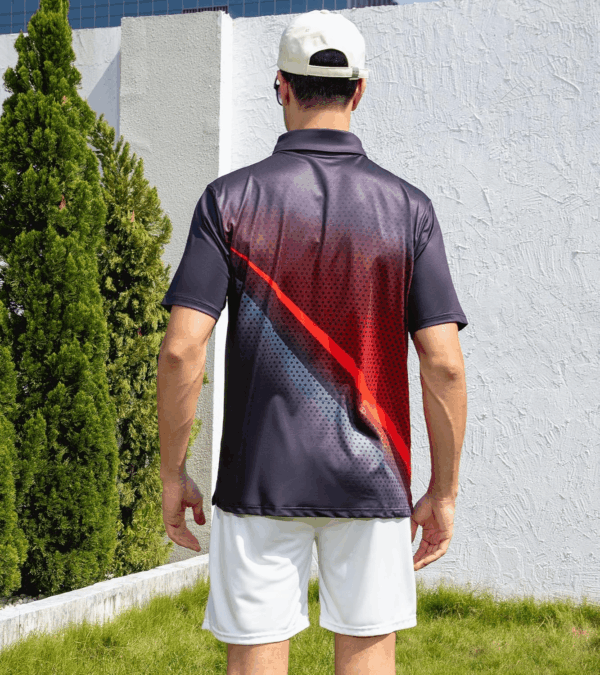 Mens Golf Shirt Dry Fit Athletic Polo Shirts Moisture Wicking Performance 3D Print Short Sleeve - Image 3