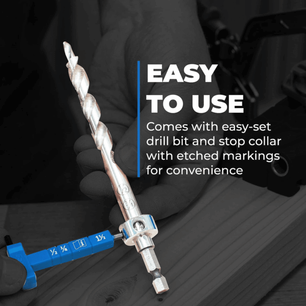 Durable Pocket-Hole Jig 320 with Classic 2 Inch Face Clamp - Includes Wood Clamps for Woodworking & Tight Spaces - for Materials 1/2 Inch to 1 1/2 Inch Thick - Image 5