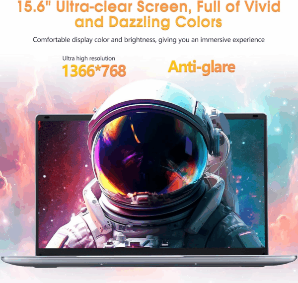 15.6 Inch Laptops, 4GB RAM, 128GB SSD Laptop Computer, Celeron N4000 Processor Notebook, Bluetooth5.0, Mini HDMI, Webcam, 7000Mah, Type-C, UHD Graphics 600(Sliver) - Image 4