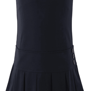 Girls School Uniform Jumper: Stretch Pleated Durable Kids Knee Length Sleeveless Dress