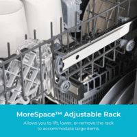 18" Built-In Stainless Steel Tub Dishwasher with Easyflex 3Rd Rack, Smartwash, Ultrawash Plus, Turbodry, Morespace Adjustable Rack, Energy Star Certified, White - Image 6