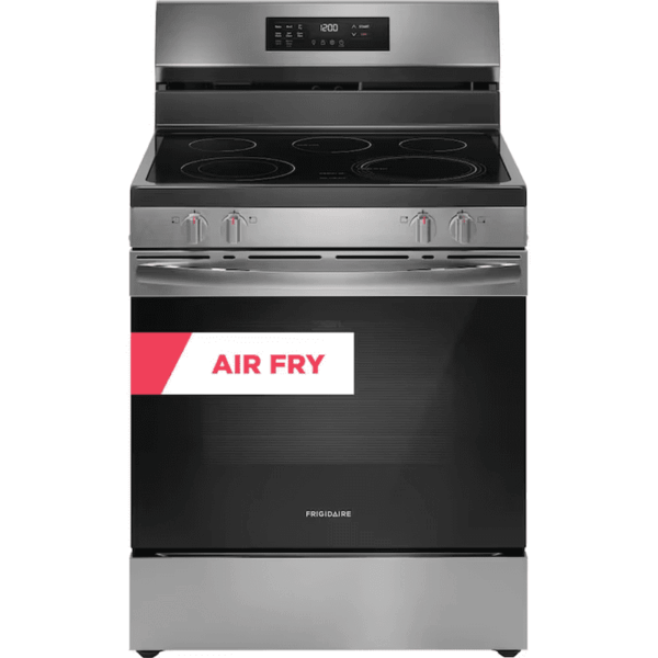 30-In Glass Top 5 Burners 5.3-Cu Ft Air Fry Convection Oven Freestanding Electric Range Stainless Steel ) - Image 10