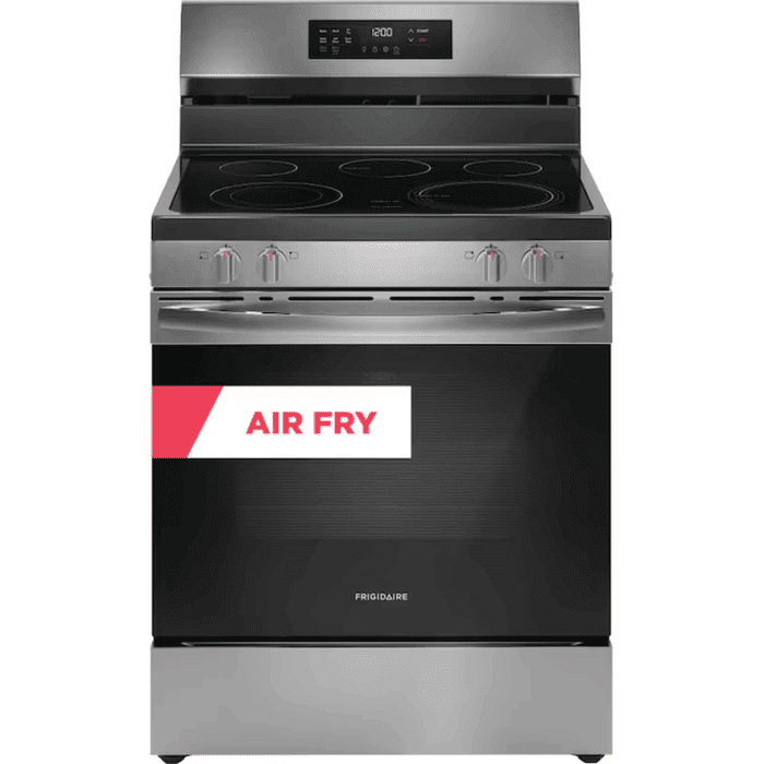 30-In Glass Top 5 Burners 5.3-Cu Ft Air Fry Convection Oven Freestanding Electric Range Stainless Steel ) - Image 10